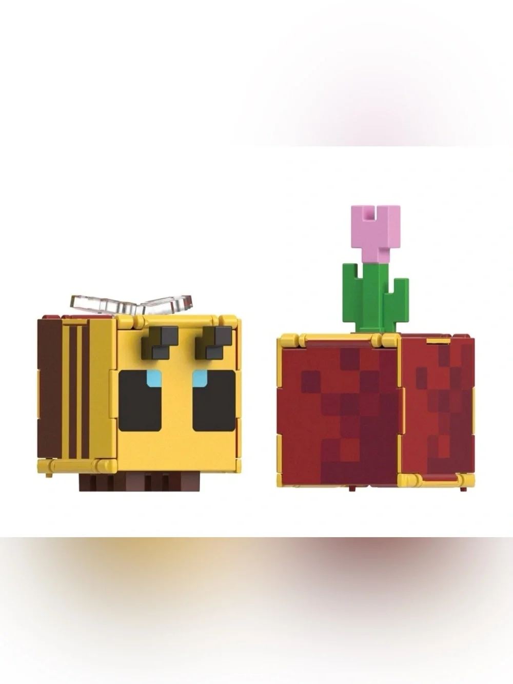 2024 Minecraft Flippin’ Figs Bee & Flower Pot 2-in-1 Transforming Figure NWOB